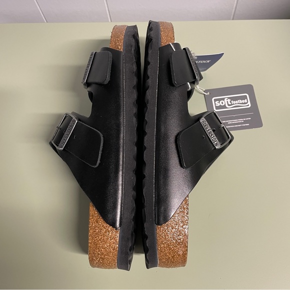 NWT Birkenstock Arizona Soft Footbed, Smooth Leather, Amalfi Black, size 8 - Picture 6 of 9